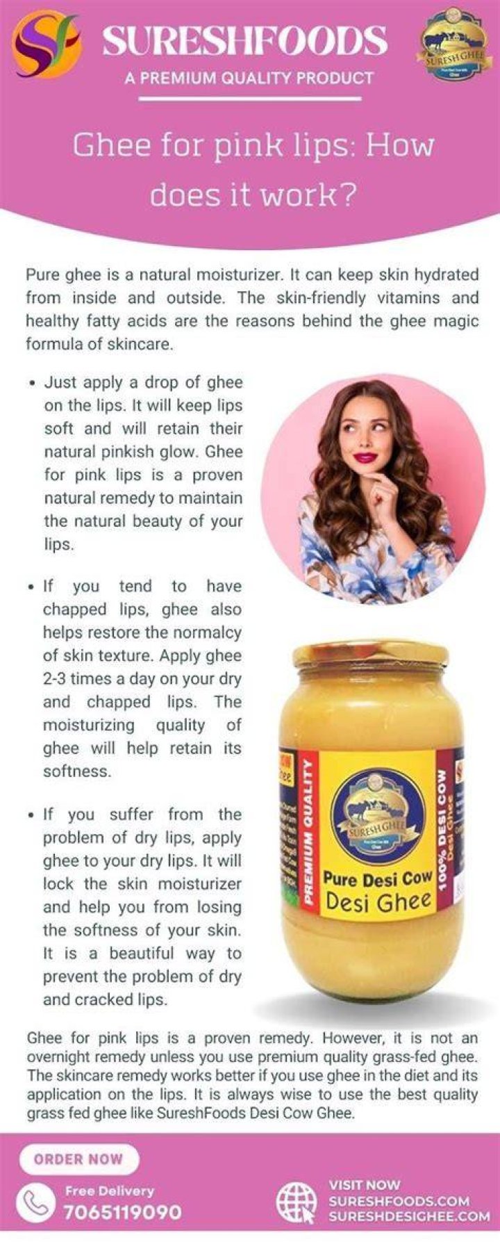 Does ghee make lips pink?