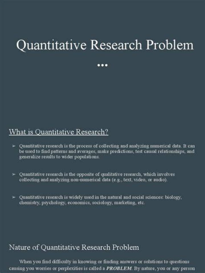 What is a quantitative research problem?